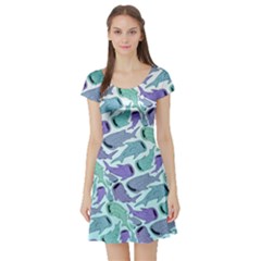 Whale Sharks Short Sleeve Skater Dress