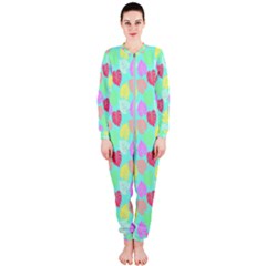 Pastel Rainbow Monstera Onepiece Jumpsuit (ladies)  by PodArtist