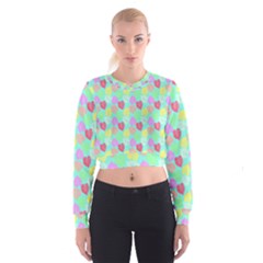 Pastel Rainbow Monstera Cropped Sweatshirt by PodArtist