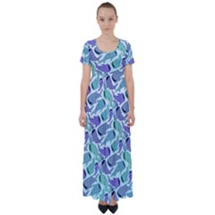 Whale Sharks High Waist Short Sleeve Maxi Dress