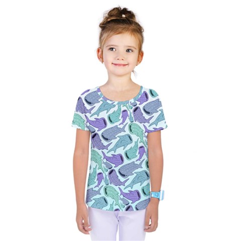 Whale Sharks Kids  One Piece Tee by mbendigo