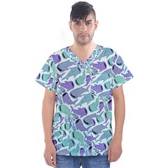 Whale Sharks Men s V-neck Scrub Top