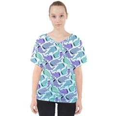 Whale Sharks V-neck Dolman Drape Top by mbendigo