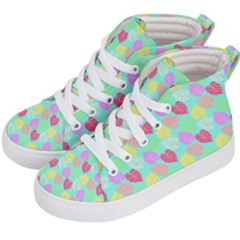 Pastel Rainbow Monstera Kid s Hi-top Skate Sneakers by PodArtist