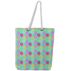 Pastel Rainbow Monstera Full Print Rope Handle Tote (large) by PodArtist