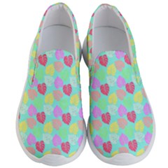 Pastel Rainbow Monstera Men s Lightweight Slip Ons by PodArtist