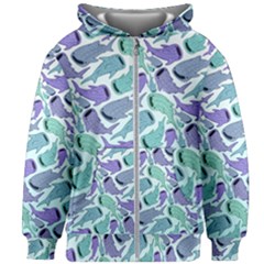 Whale Sharks Kids Zipper Hoodie Without Drawstring by mbendigo