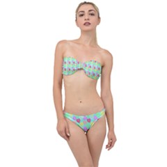 Pastel Rainbow Monstera Classic Bandeau Bikini Set by PodArtist