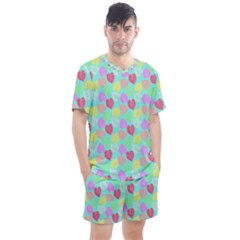 Pastel Rainbow Monstera Men s Mesh Tee And Shorts Set