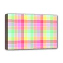 Pastel Rainbow Sorbet Ice Cream Check Plaid Deluxe Canvas 18  x 12  (Stretched) View1