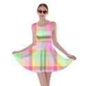 Pastel Rainbow Sorbet Ice Cream Check Plaid Skater Dress View1