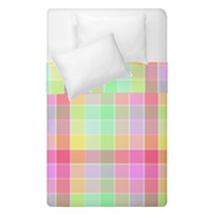 Pastel Rainbow Sorbet Ice Cream Check Plaid Duvet Cover Double Side (single Size) by PodArtist