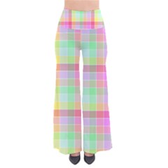 Pastel Rainbow Sorbet Ice Cream Check Plaid So Vintage Palazzo Pants by PodArtist