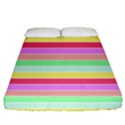 Pastel Rainbow Sorbet Horizontal Deck Chair Stripes Fitted Sheet (King Size) View1