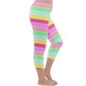 Pastel Rainbow Sorbet Horizontal Deck Chair Stripes Capri Winter Leggings  View3