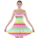 Pastel Rainbow Sorbet Horizontal Deck Chair Stripes Strapless Bra Top Dress View1