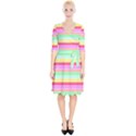 Pastel Rainbow Sorbet Horizontal Deck Chair Stripes Wrap Up Cocktail Dress View1