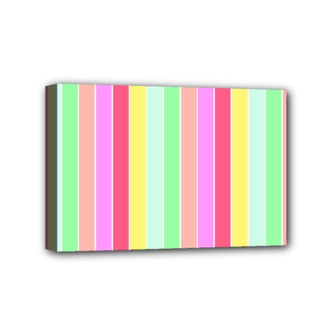 Pastel Rainbow Sorbet Deck Chair Stripes Mini Canvas 6  X 4  (stretched) by PodArtist