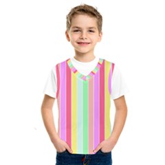 Pastel Rainbow Sorbet Deck Chair Stripes Kids  Sportswear by PodArtist