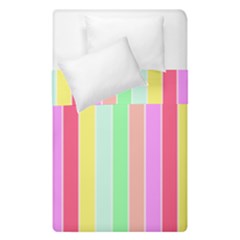 Pastel Rainbow Sorbet Deck Chair Stripes Duvet Cover Double Side (single Size) by PodArtist