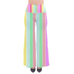 Pastel Rainbow Sorbet Deck Chair Stripes So Vintage Palazzo Pants by PodArtist