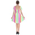 Pastel Rainbow Sorbet Deck Chair Stripes Short Sleeve Bardot Dress View2