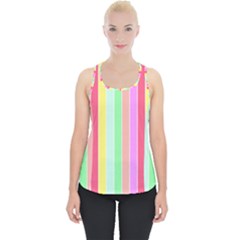 Pastel Rainbow Sorbet Deck Chair Stripes Piece Up Tank Top by PodArtist