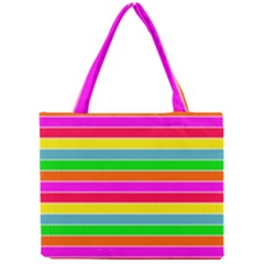 Neon Hawaiian Rainbow Horizontal Deck Chair Stripes Mini Tote Bag by PodArtist