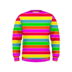 Neon Hawaiian Rainbow Horizontal Deck Chair Stripes Kids  Sweatshirt