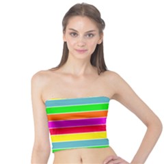 Neon Hawaiian Rainbow Horizontal Deck Chair Stripes Tube Top