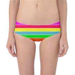 Neon Hawaiian Rainbow Horizontal Deck Chair Stripes Classic Bikini Bottoms