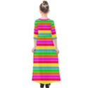 Neon Hawaiian Rainbow Horizontal Deck Chair Stripes Kids  Quarter Sleeve Maxi Dress View2