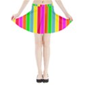 Neon Hawaiian Rainbow Deck Chair Stripes Mini Flare Skirt View3