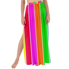 Neon Hawaiian Rainbow Deck Chair Stripes Maxi Chiffon Tie-up Sarong by PodArtist