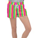 Neon Hawaiian Rainbow Deck Chair Stripes Women s Velour Lounge Shorts View1