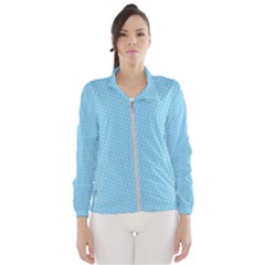 Oktoberfest Bavarian Blue Mini Houndstooth Check Windbreaker (women) by PodArtist