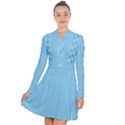 Oktoberfest Bavarian Blue Mini Houndstooth Check Long Sleeve Panel Dress View1