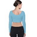 Oktoberfest Bavarian Blue Mini Houndstooth Check Velvet Long Sleeve Crop Top View2