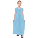 Oktoberfest Bavarian Blue Mini Houndstooth Check Kids  Short Sleeve Maxi Dress View1