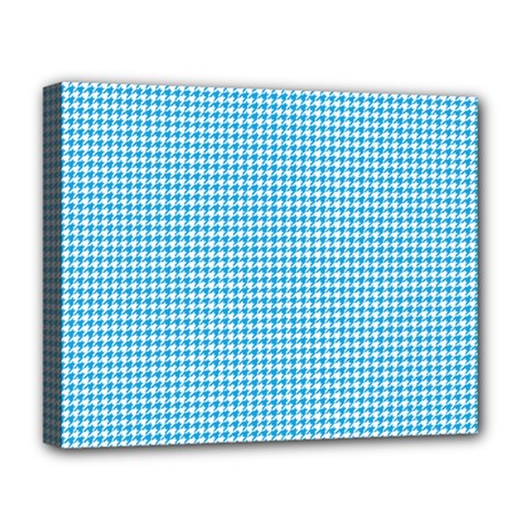 Oktoberfest Bavarian Blue Houndstooth Check Deluxe Canvas 20  X 16  (stretched) by PodArtist