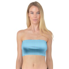 Oktoberfest Bavarian Blue Houndstooth Check Bandeau Top