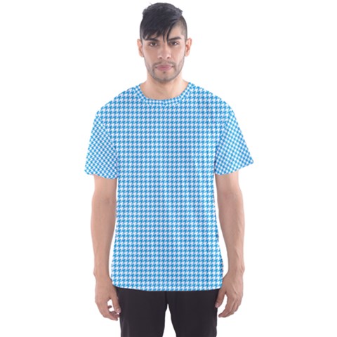 Oktoberfest Bavarian Blue Houndstooth Check Men s Sports Mesh Tee by PodArtist