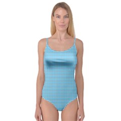 Oktoberfest Bavarian Blue Houndstooth Check Camisole Leotard  by PodArtist