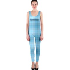 Oktoberfest Bavarian Blue Houndstooth Check One Piece Catsuit by PodArtist