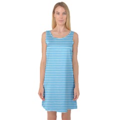 Oktoberfest Bavarian Blue Houndstooth Check Sleeveless Satin Nightdress by PodArtist