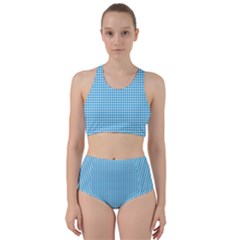 Oktoberfest Bavarian Blue Houndstooth Check Racer Back Bikini Set by PodArtist