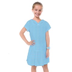 Oktoberfest Bavarian Blue Houndstooth Check Kids  Drop Waist Dress by PodArtist