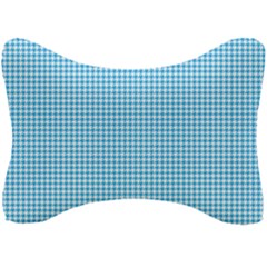 Oktoberfest Bavarian Blue Houndstooth Check Seat Head Rest Cushion by PodArtist