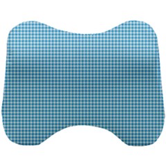 Oktoberfest Bavarian Blue Houndstooth Check Head Support Cushion by PodArtist