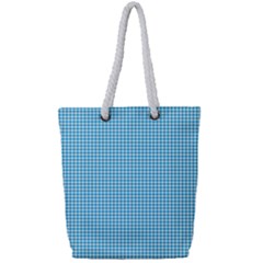 Oktoberfest Bavarian Blue Houndstooth Check Full Print Rope Handle Tote (small)